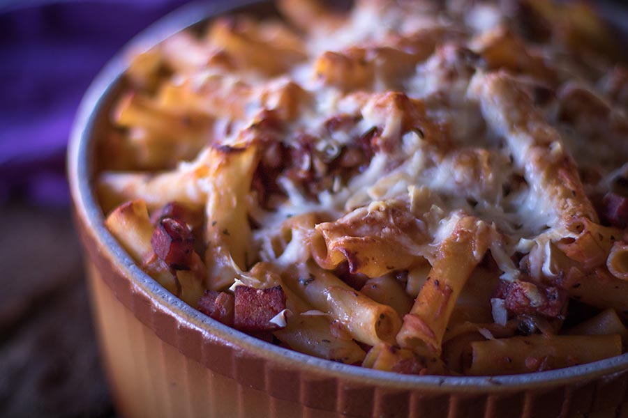 Baked Pasta with Ricotta and Ham the chef mimi blog