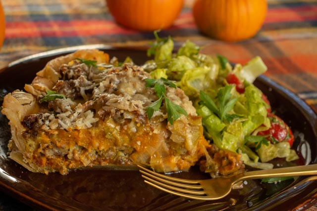 Pumpkin, Sausage, and Leek Tart